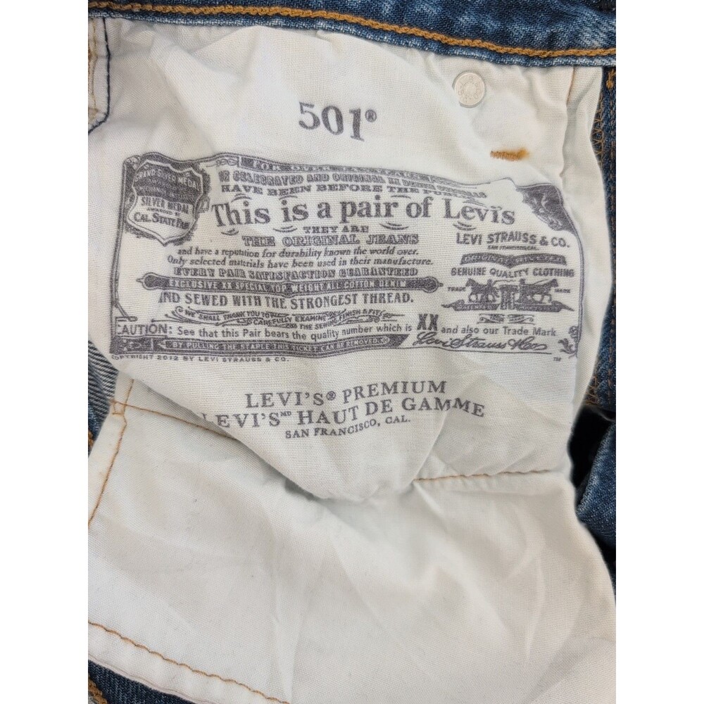Levi’s 501 Original Crop Distressed Button Fly Jeans - Size 23x26 - Picture 8 of 11